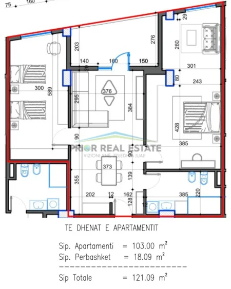 Tirane, shitet apartament 2+1 Kati 5, 121 m²  1100 Euro/m2 Diamond Hill Residence (Paskuqan)