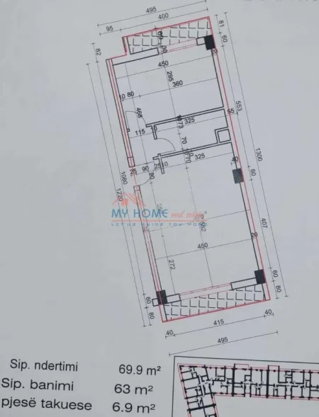 Tirane, shitet apartament 1+1+Ballkon Kati 2, 70 m² 158.500 €