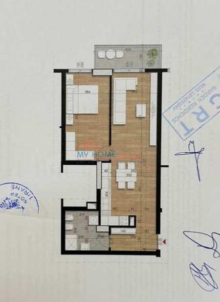 Tirane, shitet apartament 1+1+Ballkon Kati 9, 80 m² 128.000 € 