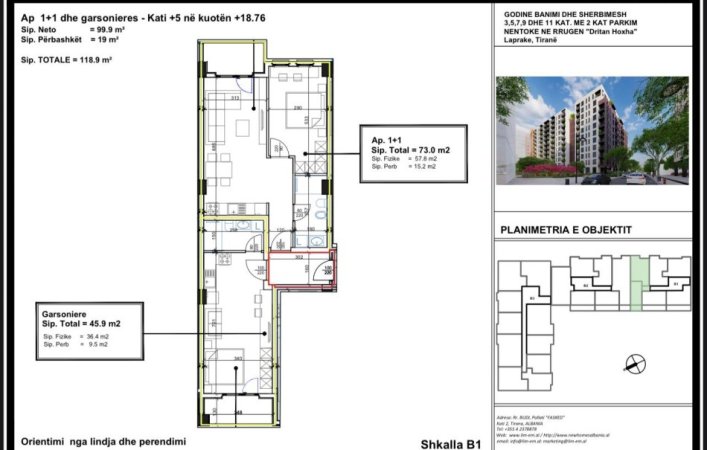 Tirane, shitet apartament 2+1 Kati 2, 117 m² 193.050 € (KOMPLEKSI AURA)