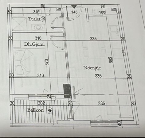 Tirane, shitet apartament 1+1 Kati 3, 60 m² 88.000 € (LAPRAKE)