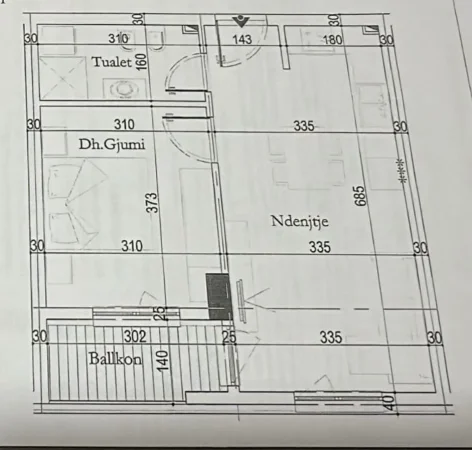 Tirane, shitet apartament 1+1 Kati 3, 60 m² 88.000 € (LAPRAKE)