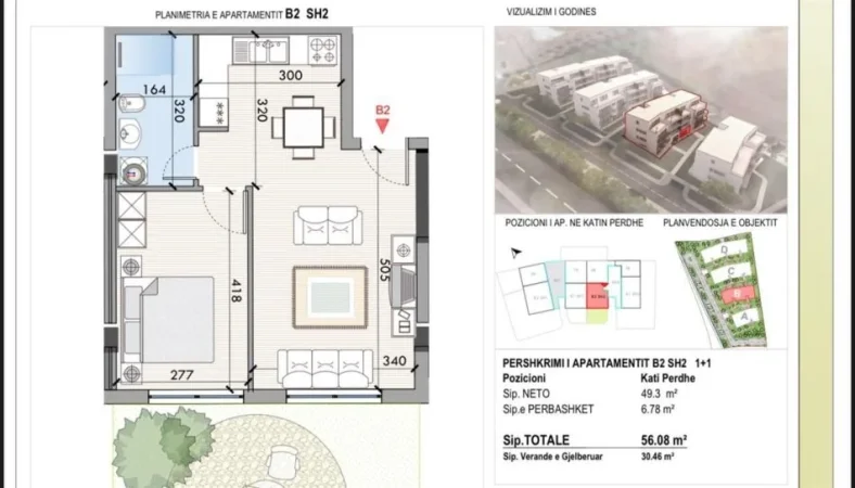 Tirane, shitet apartament 1+1 Kati 0, 110 m² 266.000 € (TEG)