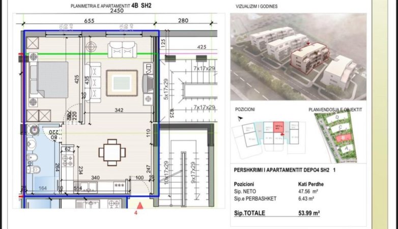 Tirane, shitet apartament 1+1 Kati 0, 110 m² 266.000 € (TEG)