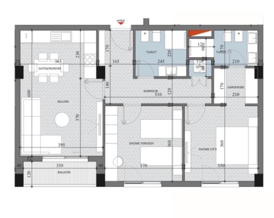Tirane, shitet apartament 2+1+2+Ballkon , 103 m² 103.410 € (Diellon 2, Paskuqan)