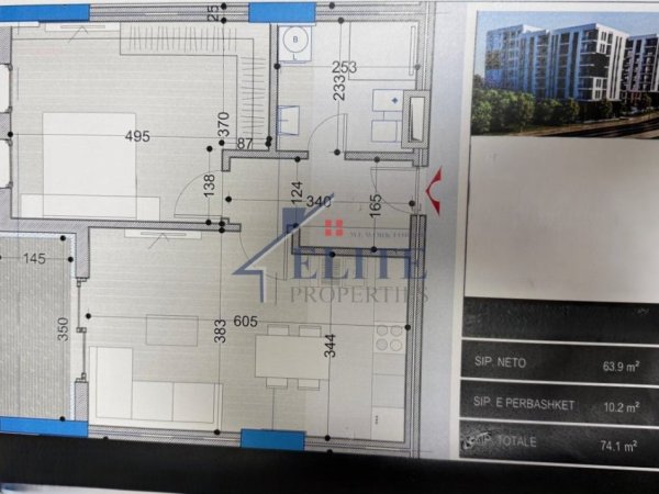 Tirane, shitet apartament 1+1+Ballkon Kati 6, 74 m² 74.100 € (Bel Fiore II)