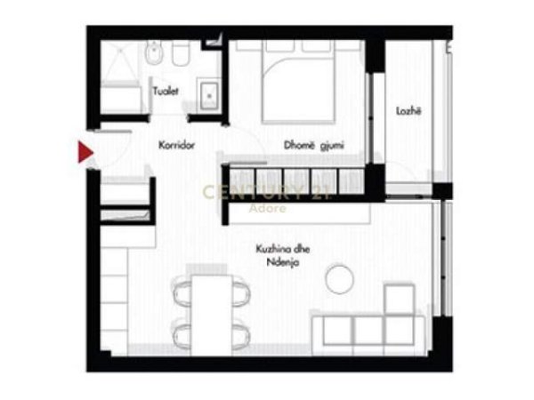 Tirane, shes apartament 1+1+BLK Kati 5, 68 m² 74.260 Euro (Prane Bulevardit te Ri)