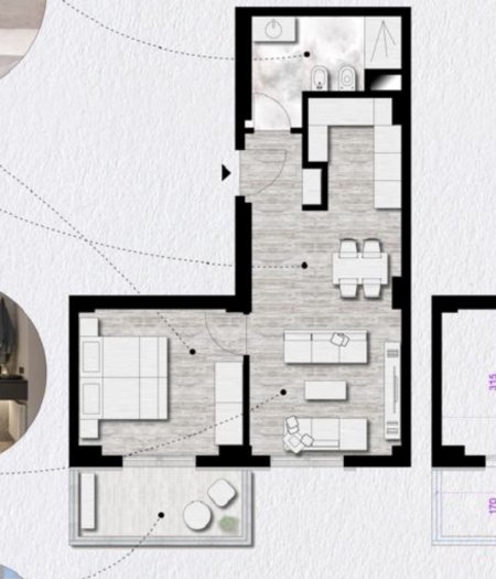 Tirane, shitet apartament 1+1+Ballkon Kati 7, 65 m² (Rruga Egnatia)