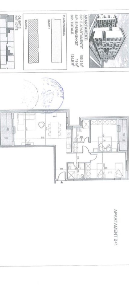 Tirane, shitet apartament 2+1 Kati 2, 122.000 € 