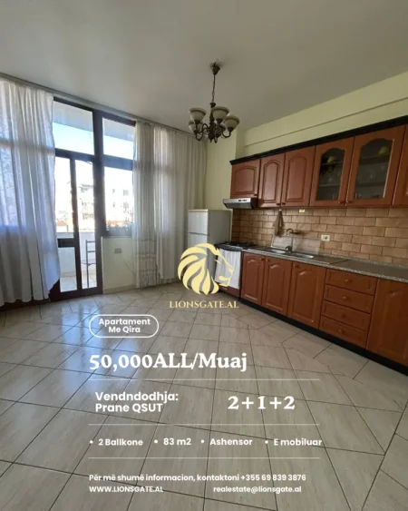 Tirane, jepet me qera apartament 2+1+Ballkon , 83 m² 500 € 