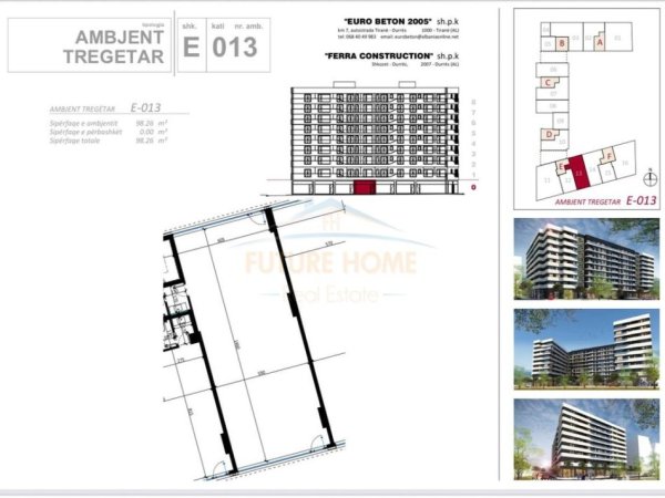 Tirane, shitet ambjent biznesi Kati 0, 98 m² 500.000 € (Paralel Living, Don Bosko)
