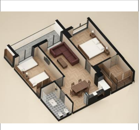 Golem, shitet apartament 1+1+Ballkon Kati 1, 89 m² 116.000 €