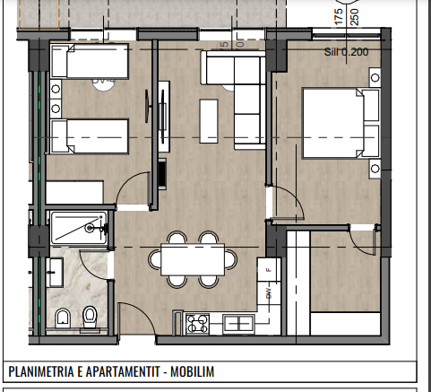 Golem, shitet apartament 1+1+Ballkon Kati 1, 89 m² 116.000 €