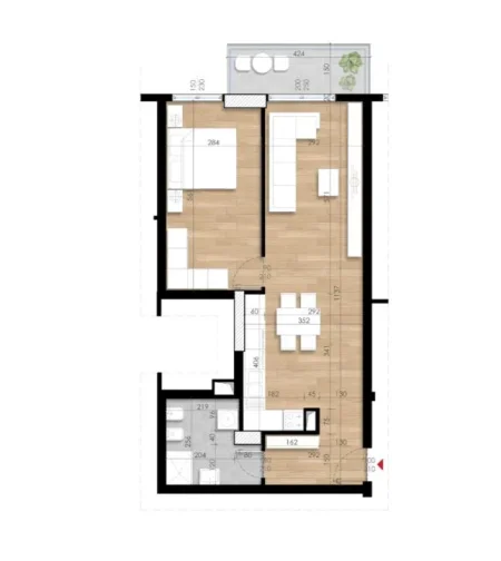 Tirane, shitet 1+1 Kati 9, 79 m² 128.000 € 