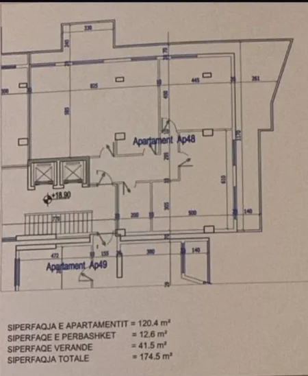Fresku- Super Okazion Shitet 2+1 me Verande Kati 7, 175 m² Vetem 130.000 Euro (Rruga e Dajtit)