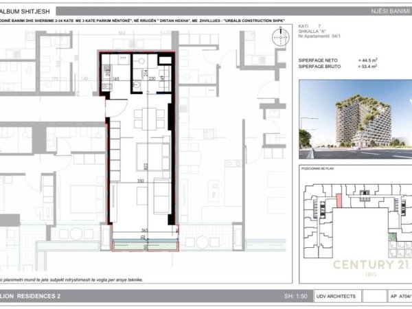 Tirane, shitet garsonier Kati 7, 53 m² 112.000 € 