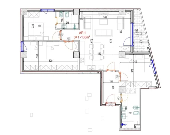 Tirane, shitet apartament 3+1+Ballkon , 158 m² (Mara Residence, Don Bosko)