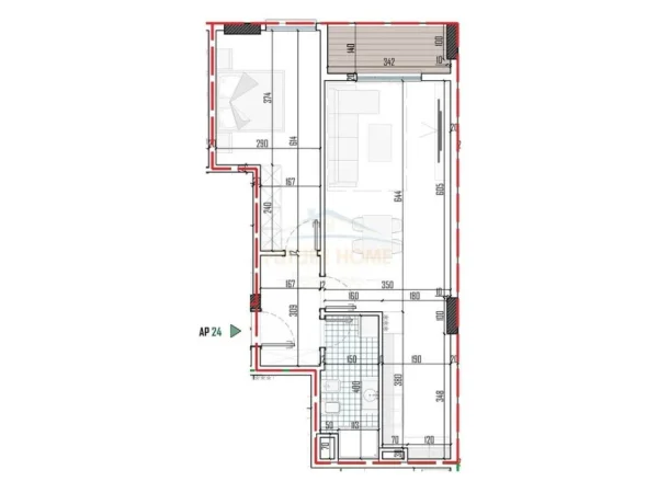 Tirane, shitet apartament 1+1+Ballkon Kati 3, 81 m² 92.500 € 