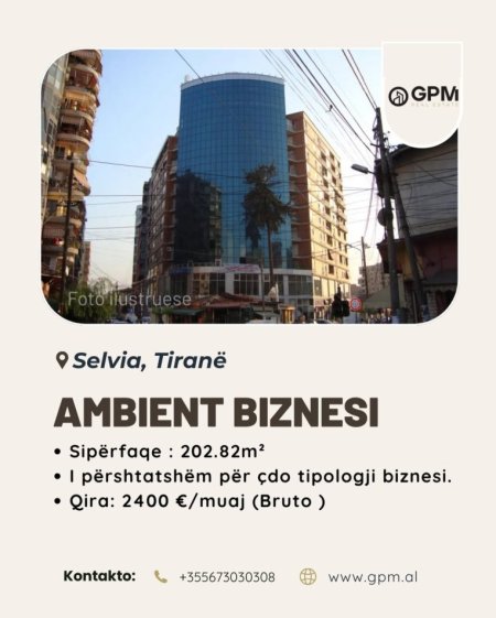 Tirane, jepet me qera ambjent biznesi , 202.82 m² 2.400 €