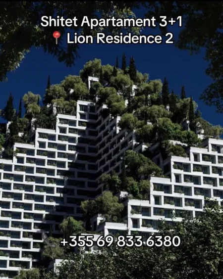 Tirane, shitet apartament 3+1 Kati 10, 145 m² (Lion 2 Residence)