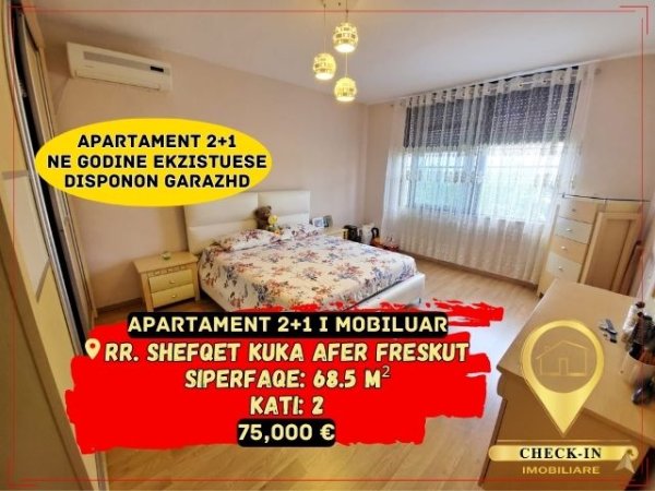 Tirane, shitet apartament 2+1+A Kati 2, 69 m² 75.000 Euro (Shefqet Kuka)