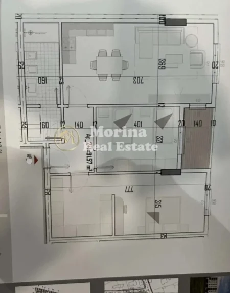 Tirane, shitet apartament 2+1 Kati 4, 108 m² 86.100 € (Laknas)