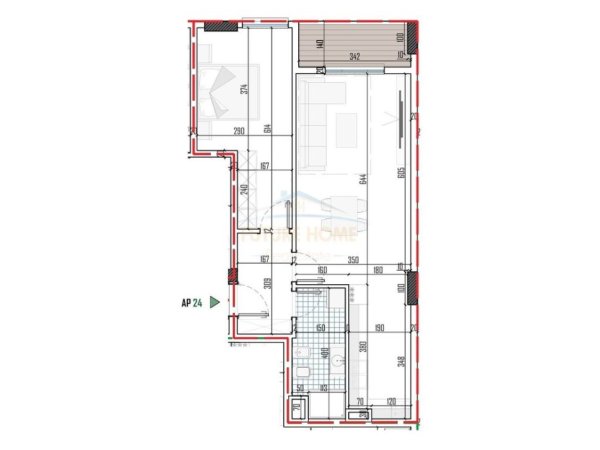 Tirane, shitet 1+1+Ballkon Kati 3, 81 m² 92.500 € 
