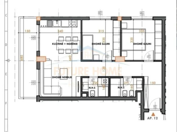 Tirane, shitet apartament 1+1+Ballkon Kati 8, 97 m² 145.950 € (FUSHA E AVIACIONIT)