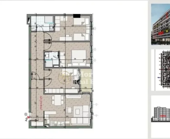 Tirane, shitet apartament 3+1 Kati 3, 117 m² 129.000 € (Kamez)