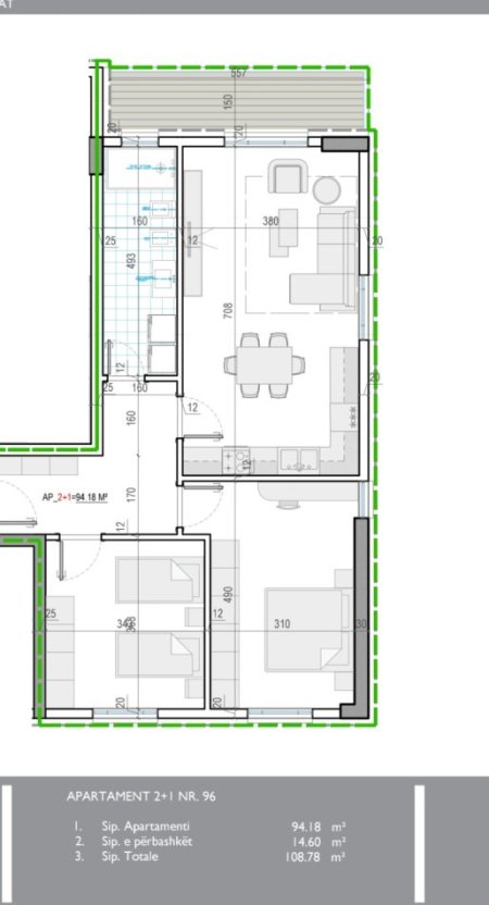SHITET APARTAMENT 2+1 ME SIPËRFAQE 108 M2 (94.18 m2 neto),KATI 4 BANIM,PALLAT ME ASHENSOR,ÇMIMI 92 000 EURO,NË KAMEZ