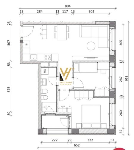 Tirane, shitet apartament 2+1+Ballkon Kati 8, 72 m² 117.000 € (ALI DEMI)