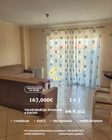Tirane, shitet apartament 1+1 Kati 2, 70 m² 169.000 € (Komuna Parisit)