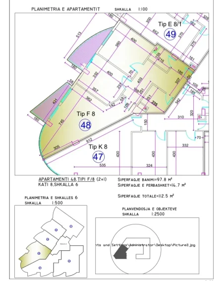 Tirane, shitet apartament 2+1 Kati 8, 130.000 € 