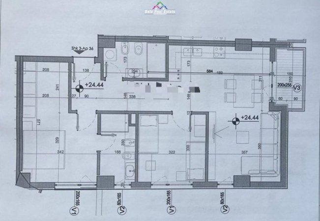 Tirane, shes apartament 2+1+Ballkon Kati 8, 102 m² 225.000 € (Rruga e Dafinave)