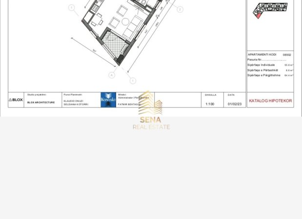 Tirane, shitet apartament 1+1+Ballkon Kati 5, 64 m² 103.000 € (Rruga Pasho Hysa, Ali Demi)