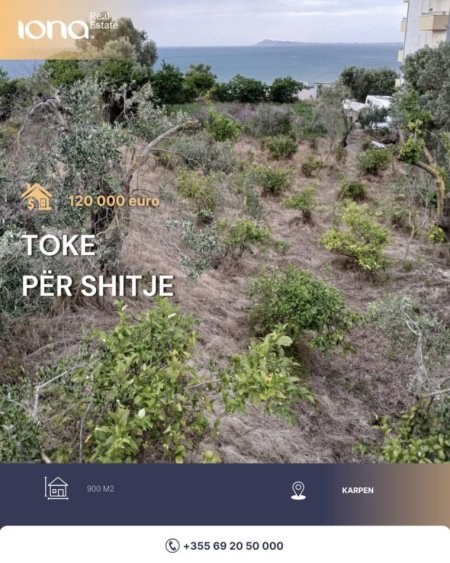 Karpen, Shitet tokë me pamje nga deti   , 900 m² 120.000 €