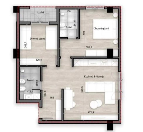 Tirane, shitet apartament 2+1 Kati 4, 103 m² 170.000 € (Rruga Porcelan)