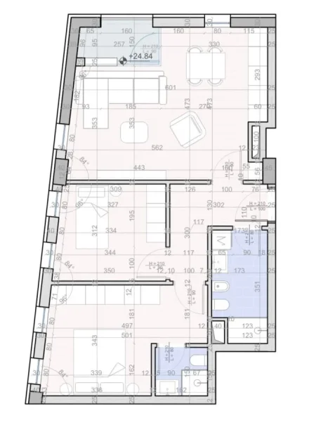 Tirane, shitet apartament 2+1 Kati 7, 92 m² 129.000 € (Rruga "Astir")