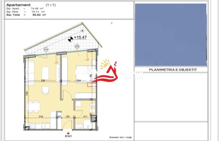 Tirane, shitet apartament 1+1 Kati 4, 93 m² 248.119 € (liqeni artificial)