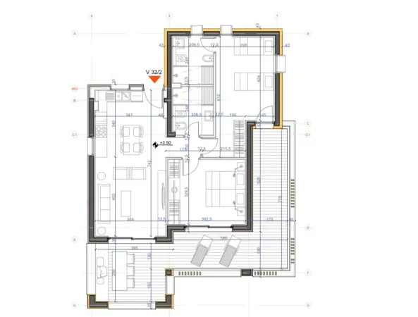 Vlore, shitet apartament 2+1+Ballkon Kati 2, 86 m² 550.000 €