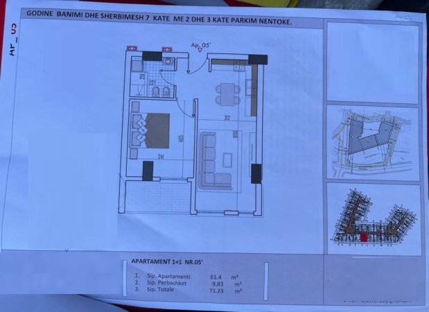 Tirane, shitet apartament 1+1 Kati 2, 71 m² 85.476 € (5 maj)