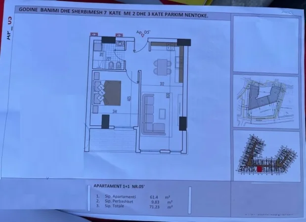 Tirane, shitet apartament 1+1 Kati 2, 71 m² 85.476 € (5 maj)