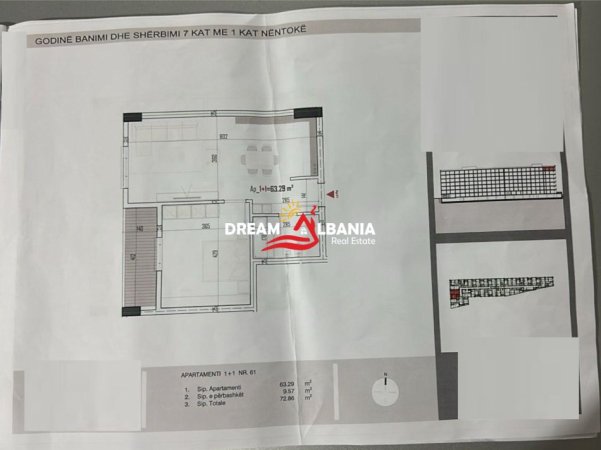 Tirane, shitet apartament 1+1 Kati 6, 72 m² 82.443 € (paskuqan)