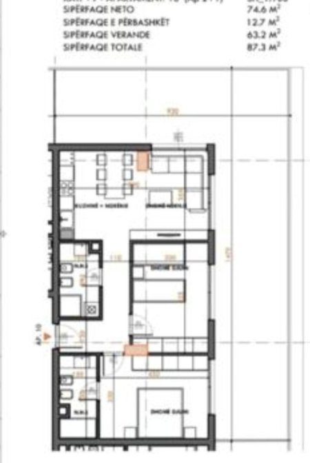 Tirane, shitet apartament 2+1+Aneks+Ballkon , 151 m² 154.570 € (ish fusha e aviacionit)