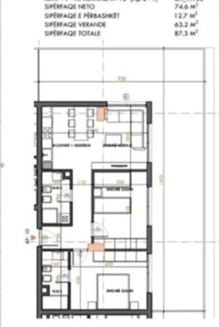 Tirane, shitet apartament 2+1+Aneks+Ballkon , 151 m² 154.570 € (ish fusha e aviacionit)