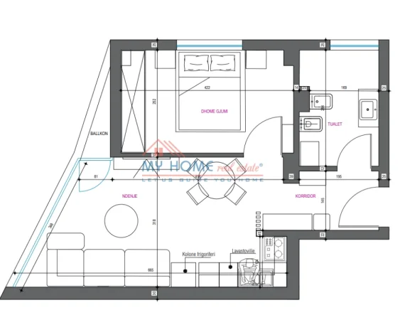 Tirane, shitet apartament 1+1+Ballkon Kati 8, 50 m² 130.000 € (Rruga Arkitekt Kasemi)