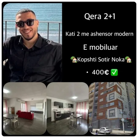 Durres, jepet me qera apartament 2+1+Ballkon Kati 2, 400 € ( APARTAMENT ME QIRA 2+1 (Pranë Kopshtit Sotir Noka, Durrës) 069 378 0684 +3550692039456 Çmimi: 400€ neto)