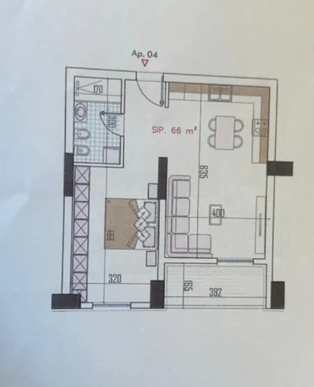 Tirane, shitet apartament 1+1+Ballkon Kati 3, 