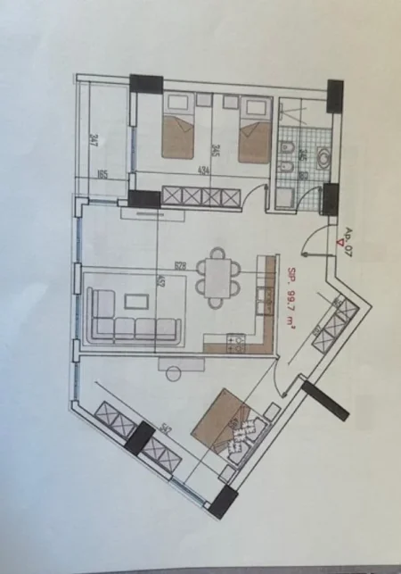 Tirane, shitet apartament 1+1+Ballkon Kati 3, 