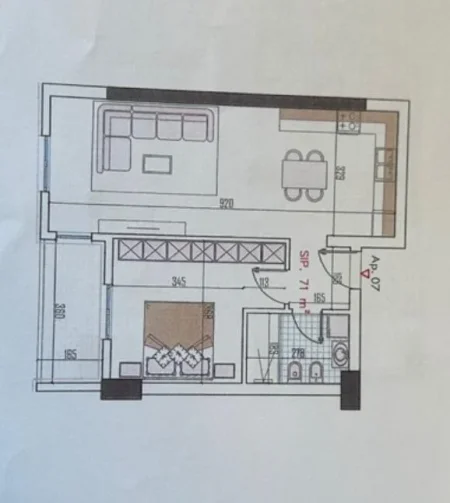 Tirane, shitet apartament 1+1+Ballkon Kati 3, 